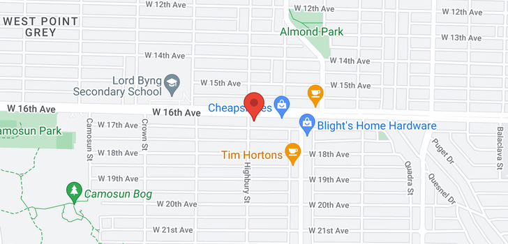 map of 201 3784 W 16TH AVENUE